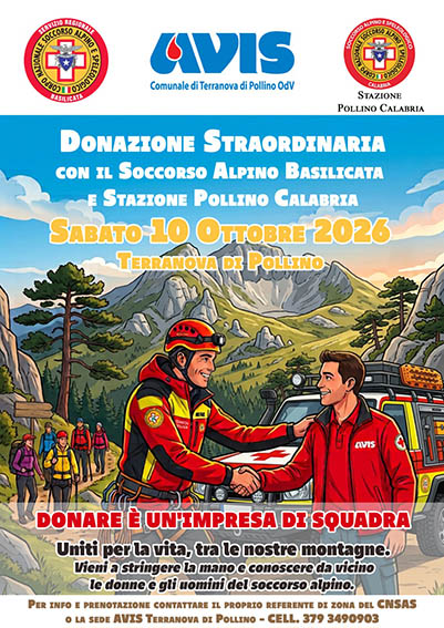 Solidarietà in quota: il Soccorso alpino e l’Avis insieme a Terranova di Pollino